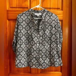 Emerson Fry Black and White Patterned Top